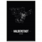 Stadtposter Halberstadt - black