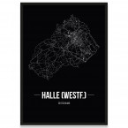 Stadtposter Halle (Westf.) - black