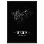 Stadtposter Heide - black