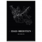 Stadtposter Idar-Oberstein - black