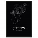 Stadtposter Jüchen - black