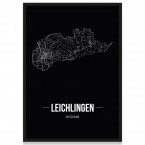 Stadtposter Leichlingen - black