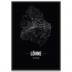 Stadtposter Löhne - black