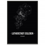 Stadtposter Lutherstadt Eisleben - black