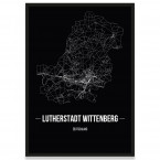 Stadtposter Lutherstadt Wittenberg - black