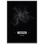 Stadtposter Meißen - black