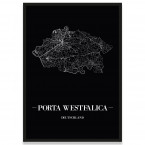 Stadtposter Porta Westfalica - black