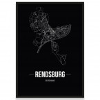Stadtposter Rendsburg - black