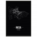 Stadtposter Riesa - black