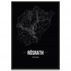 Stadtposter Rösrath - black
