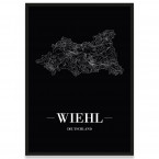 Stadtposter Wiehl Black