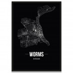Stadtposter Worms Black