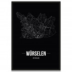 Stadtposter Würselen Black