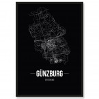Stadtposter Günzburg Black