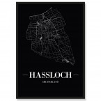 Stadtposter Haßloch Black