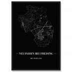 Stadtposter Neufahrn bei Freising Black