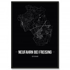 Stadtposter Neufahrn bei Freising Black