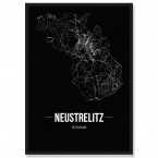 Stadtposter Neustrelitz Black