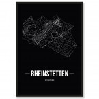 Stadtposter Rheinstetten Black