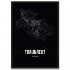 Stadtposter Traunreut Black