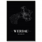 Stadtposter Werdau Black