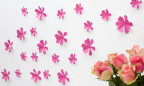 Wandtattoo 3D - Blumen pink