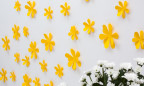 Wandtattoo 3D - Blumen gelb