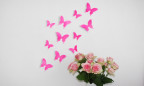 Wandtattoo 3D - Schmetterlinge neon pink