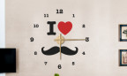 Wandtattoo Uhr - I LOVE MUSTACHE