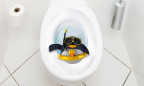 WC Aufkleber Pinguin mit Rettungsring