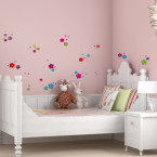 Wandsticker Set A4 - bunte Blumen Design 5