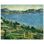 Poster Paul Cézanne - L'Estaque. Landschaft im Golf von Marseille