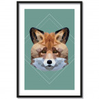 Poster Fuchs Lowpoly
