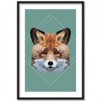 Poster Fuchs Lowpoly