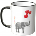 JUNIWORDS Tasse Elefant mit Herzchenluftballons