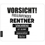 JUNIWORDS Mousepad Vorsicht! Freilaufender Rentner