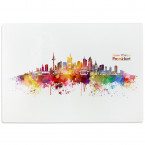 Glasschneidebrett Aquarell Skyline Frankfurt