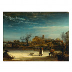 Leinwandbild Rembrandt Winterlandschaft