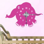 Wandtattoo Uhr - lustiger Elefant