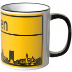 JUNIWORDS Tasse Ortsschild Skyline Essen