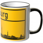 JUNIWORDS Tasse Ortsschild Skyline Hamburg