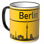 JUNIWORDS Tasse Ortsschild Skyline Berlin