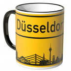 JUNIWORDS Tasse Ortsschild Skyline Düsseldorf