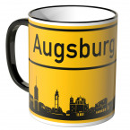 JUNIWORDS Tasse Ortsschild Skyline Augsburg