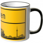 JUNIWORDS Tasse Ortsschild Skyline Aachen