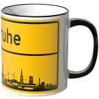 JUNIWORDS Tasse Ortsschild Skyline Kalsruhe