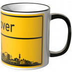 JUNIWORDS Tasse Ortsschild Skyline Hannover