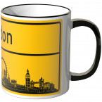 JUNIWORDS Tasse Ortsschild Skyline London