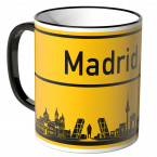 JUNIWORDS Tasse Ortsschild Skyline Madrid