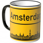 JUNIWORDS Tasse Ortsschild Skyline Amsterdam